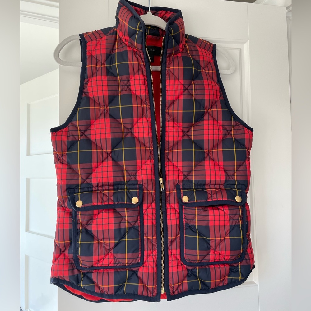 J. Crew Plaid Puffer Vest